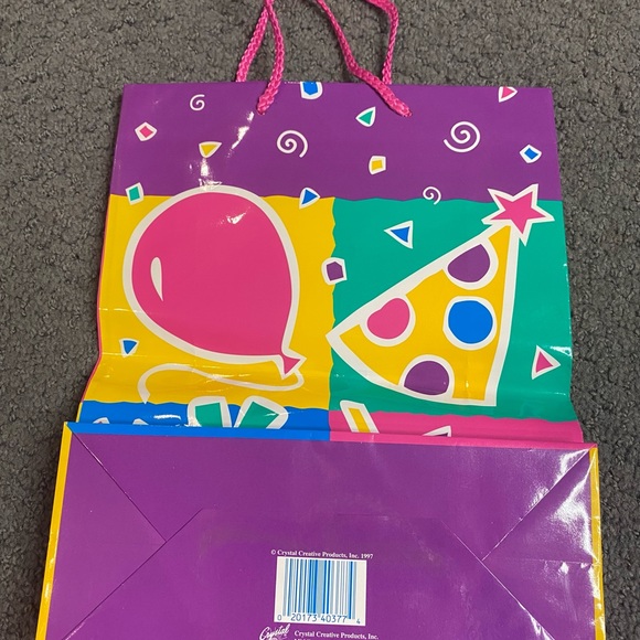 Vintage 1997 Crystal Creative Birthday Gift Bag Balloon Hat 10” x 12.5” x 4.25” - Picture 2 of 2